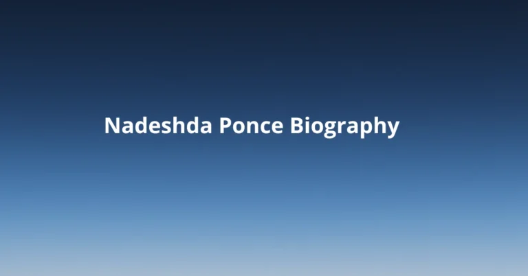 Nadeshda Ponce: Visionary Leader's Complete Biography & Career